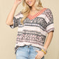 Celeste Be Bold Striped V-Neck Short Sleeve T-Shirt
