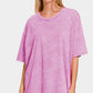 Zenana No Worries Washed Oversized T-Shirt in Moonlit Mauve