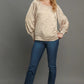 Umgee Perfectly Imperfect Wrinkled Lantern Sleeve Blouse in Tan