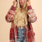 VERY J Where We Goin' Long Sleeve Hooded Jacket in Fuzzy Plaid