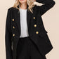 Mittoshop Dressed To Impress Plaid Texture Double-Breasted Long Sleeve Blazer