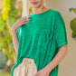 Zenana Relaxed Street Pocketed T-Shirt in Green