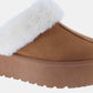 Weeboo Stepping In Cozy Thick Bottom Fur Trim Snow Slippers in Tan