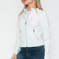 Snobbish Biker Babe PU Leather Zip Up Jacket with Pockets in White