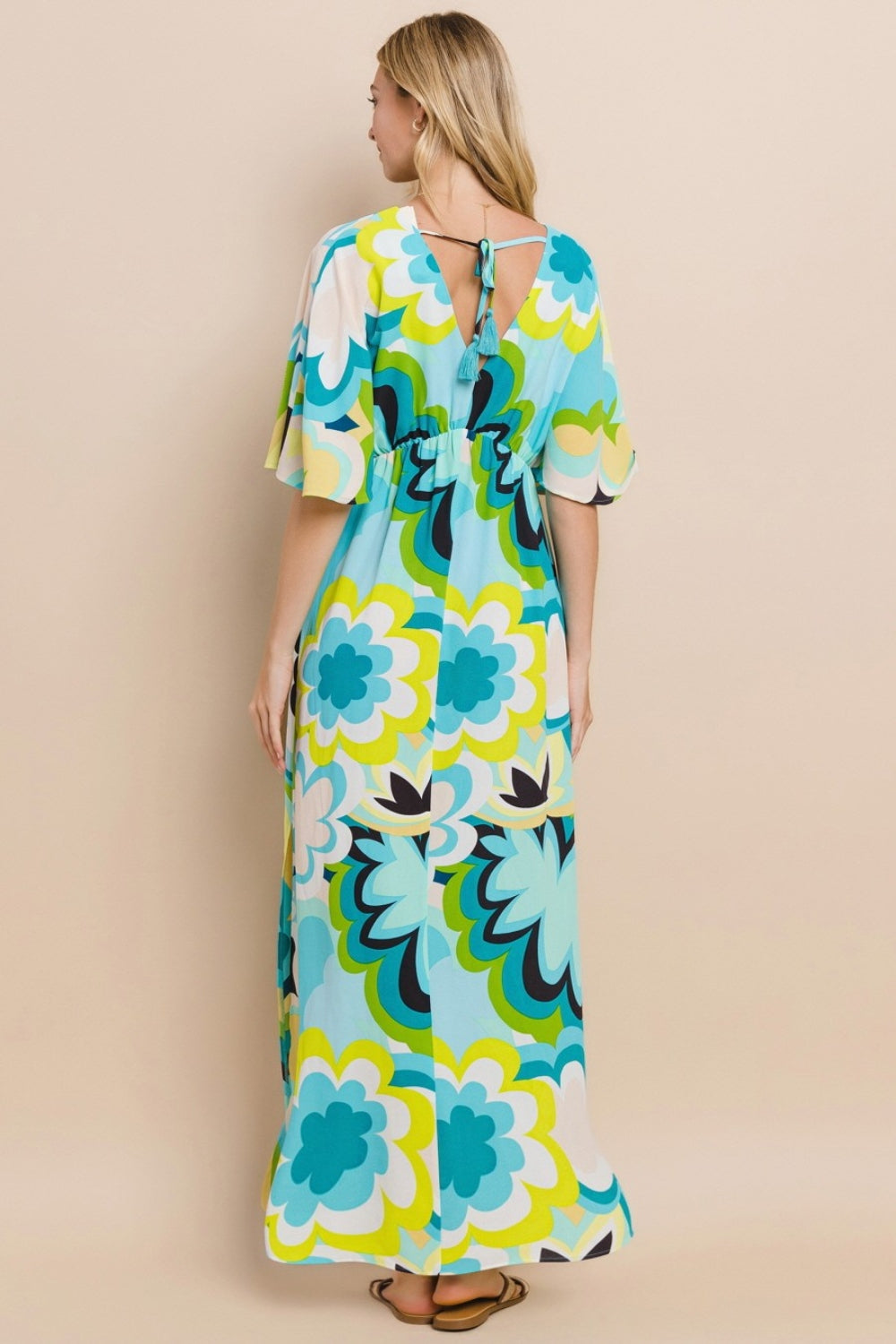 ODDI I'll Bring The Flowers Printed Slit Maxi Dress