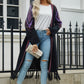 Angel Wings Fall, I'm Ready Geometric Fringe Hem Open Front Duster Cardigan