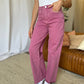 RFM Raelene High Rise Garment Dye Wide Leg Jeans in French Rose