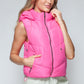 Snobbish A Quilted Beauty Zip Up Quilted Hooded Vest in Pink