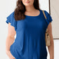 Gilli Royal Flutters Plus Size Short Fluttery Sleeve Top