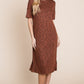 BOMBOM For The Evening Side Slit Midi Dress in Rust