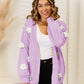 Angel Wings Flowers Fall Dropped Shoulder Open Front Cardigan