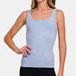 Zenana Chance Of Sun Ribbed Scoop Neck Tank in Light Blue