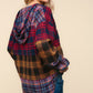 Haptics In My Plaid World Edge Cut Detail Hooded Top