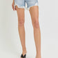 RISEN Olivia High Rise Side Step Hem Denim Shorts in Light