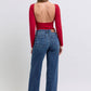 Judy Blue Nina Raw Hem Mid Rise Jeans