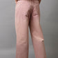 POL Autumn Embellishments Gradient Wide Leg Pants in Dusty Pink