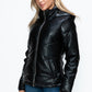 How Dare U Embrace The Chill Pocketed Zip Up Puffer Jacket with Removable Hood in Black