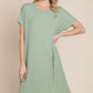 BOMBOM Breezy Day Ribbed Short Sleeve Dress with Pockets