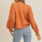 MABLE Buttoned Up Long Sleeve Button Down Sweater Cardigan in Rust