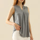 Ninexis Backyard Lights Notched Neck Sleeveless Top