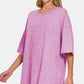 Zenana No Worries Washed Oversized T-Shirt in Moonlit Mauve