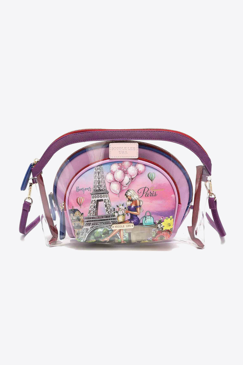 Nicole Lee USA Summer Days 3-Piece Patterned Crossbody Pouch