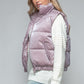 Snobbish Me and My Puffer Fine Fur Lining Quilted Vest in Dark Rose