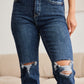 RFM Dylan Tummy Control Distressed High Waist Raw Hem Crop Jeans