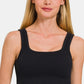 Zenana Make Your Own Sunset Ribbed Seamless Tank with Pads