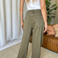 RFM Dani High Rise Garment Dye Wide Leg Jeans in Sage