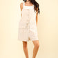 VERY J Chilled Out Half Button Drawstring Sleeveless Romper in Oatmeal