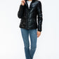 Snobbish Puffer Love Pocketed Zip Up Turtleneck Puffer Jacket in Black