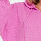 Zenana Brushed Perfection Hacci Drop Shoulder Cropped Hoodie in Bright Mauve