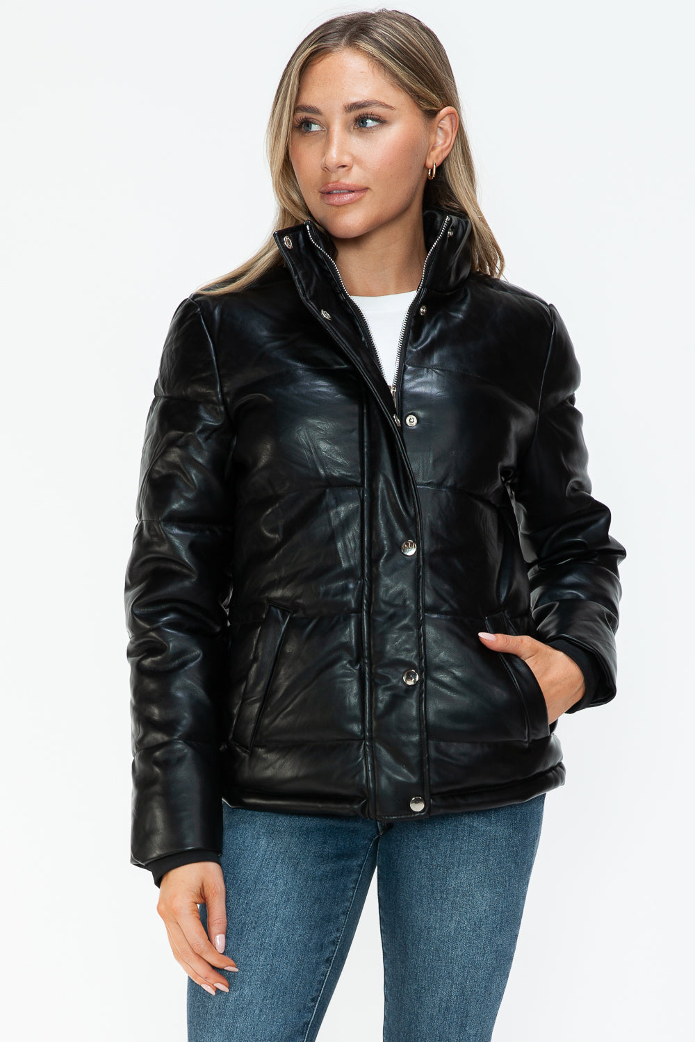 YMI Winter Perfection Pocketed Zip Up Turtleneck Puffer Jacket