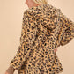 VERY J Where We Goin' Fuzzy Long Sleeve Hooded Jacket in Taupe Leopard