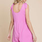 Culture Code A Charming Love Shoulder Knot Baggy Romper in Charm Pink