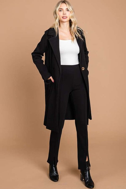 Culture Code Ready To Take On The World Double Breast Lapel Collar Coat