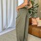 RFM Dani High Rise Garment Dye Wide Leg Jeans in Sage