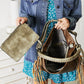 SHOMICO Boho Chic PU Leather Fringe Detail Shoulder Bag