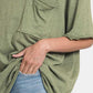 Zenana Cozy And Content Drop Shoulder Oversized Front Pocket T-Shirt