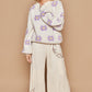 POL Petals of Perfection Daisy Pattern Drop Shoulder Sweater in Cream