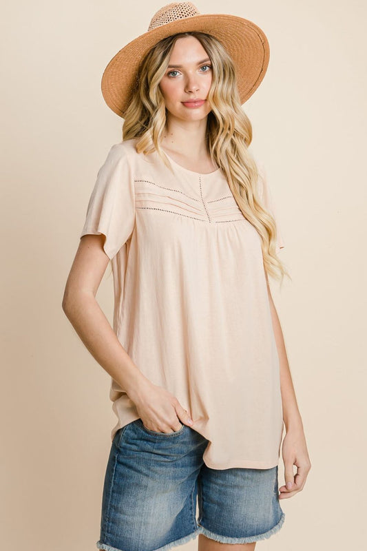 Cotton Bleu by Nu Label Sunshine In My Pocket Eyelet Short Sleeve T-Shirt