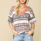 Celeste Be Bold Striped V-Neck Short Sleeve T-Shirt
