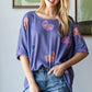 HOPELY Bow Dreams Waffle Side Slit T-Shirt in Purple