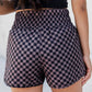 Checkered Cutie Elastic Waist Shorts