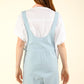 VERY J But There's More Adjustable Waist Suspender Overalls with Pockets in Denim Blue