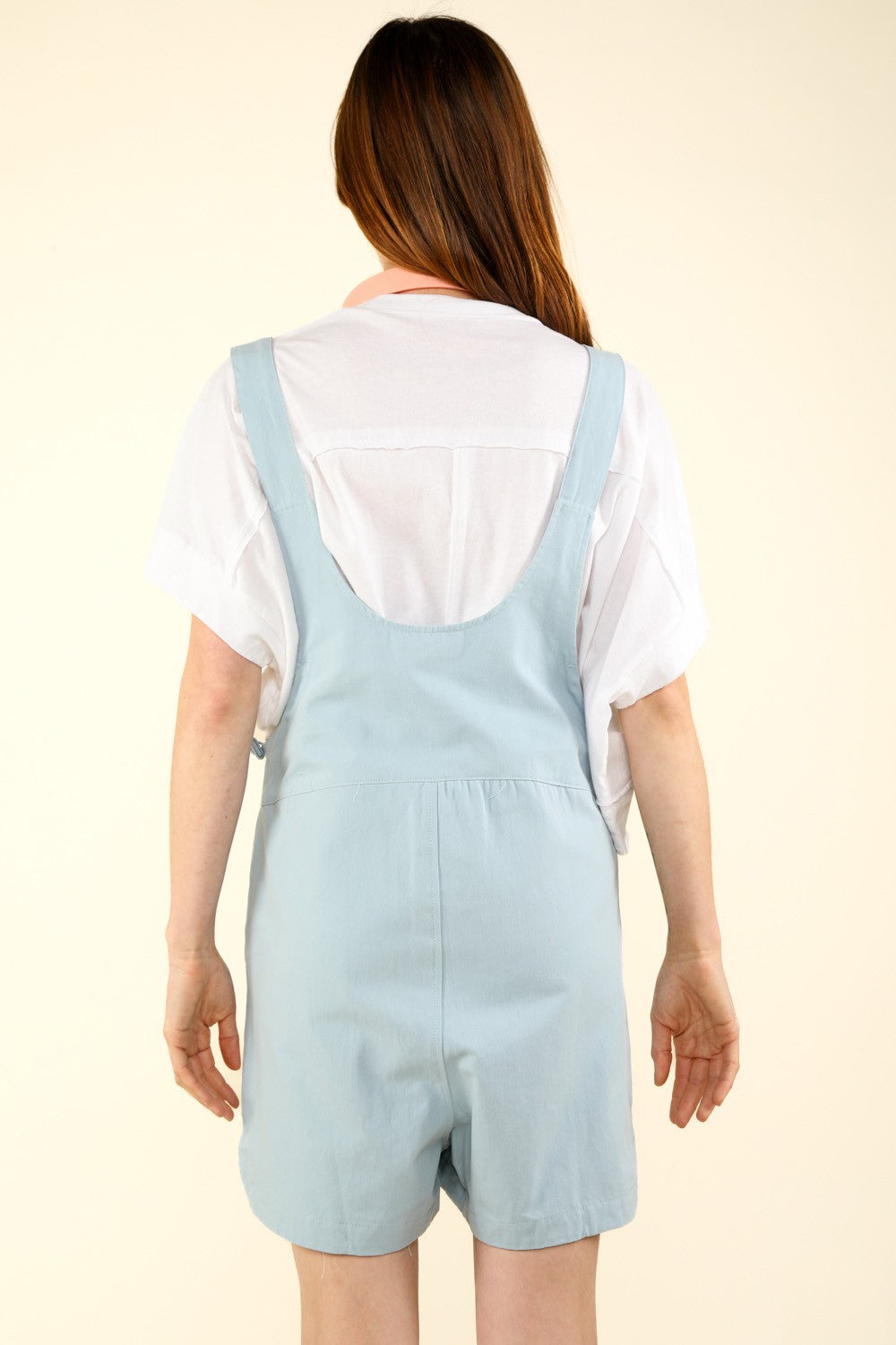 VERY J But There's More Adjustable Waist Suspender Overalls with Pockets in Denim Blue