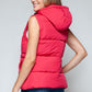 Snobbish Cute and Cozy Snap and Zip Closure Hooded Vest in Magenta