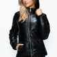 How Dare U Embrace The Chill Pocketed Zip Up Puffer Jacket with Removable Hood in Black