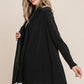 BOMBOM Love Song Open Front Long Sleeve Cardigan in Black